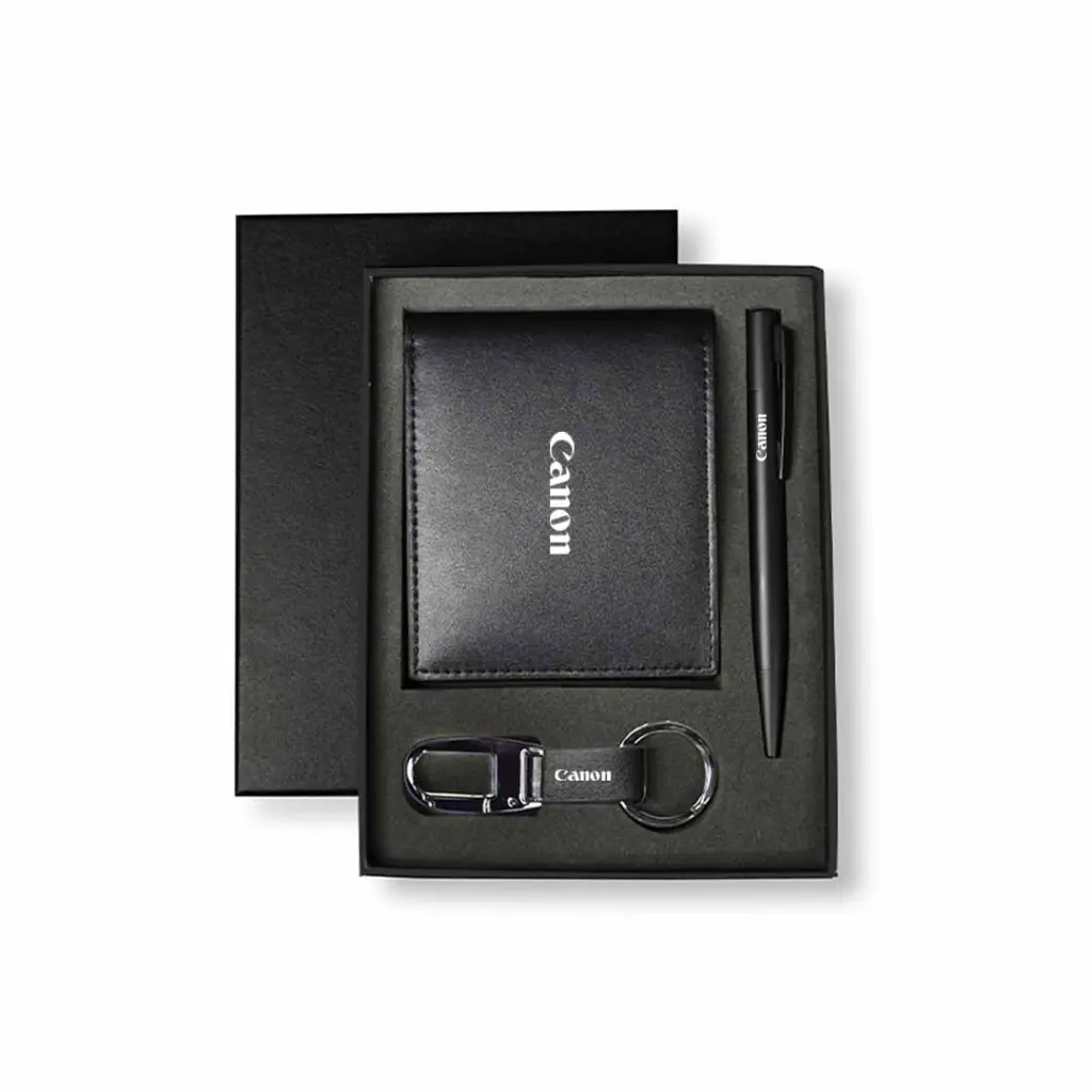 BIBURY - Set of Men's Wallet, Key Chain and Pen - Black (5).webp