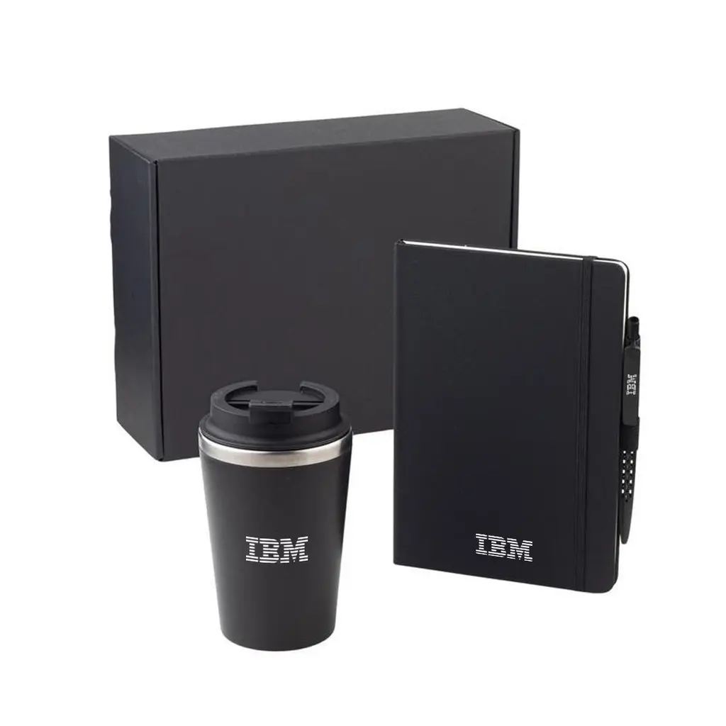 KOKSI - Giftology Set of Double Walled Tumbler, A5 Notebook and Pen - Black (6).webp