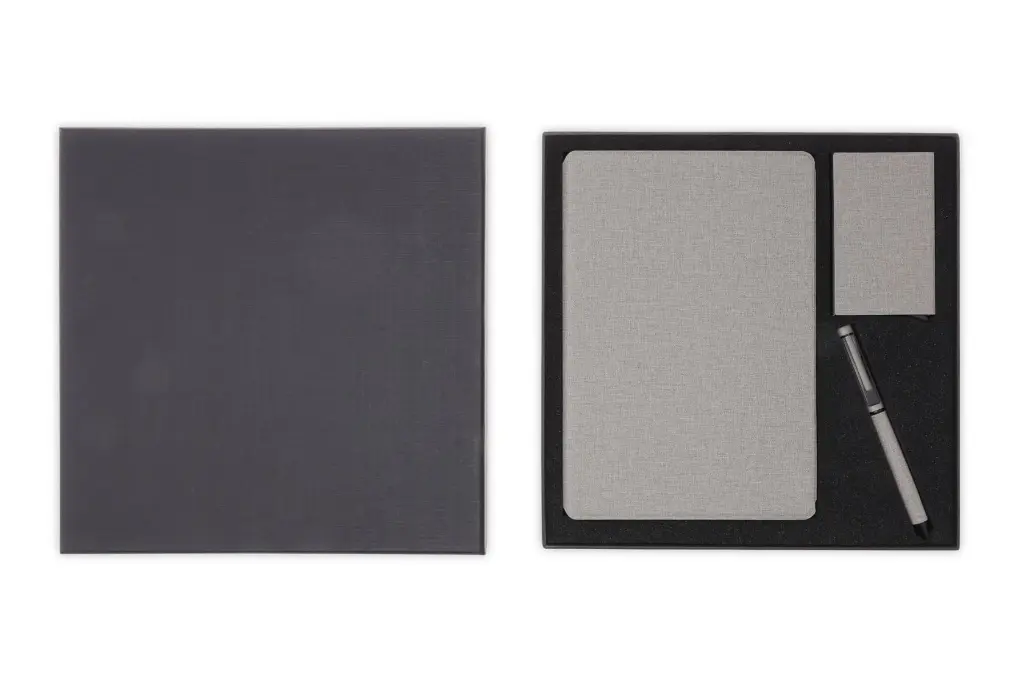 CHANGE ZERO Sustainable Gift Set with Refillable Notebook, Pen & Cardholder - Grey (8).webp