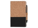 BORSA - eco-neutral A5 Cork Fabric Hard Cover Notebook and Pen Set - Black