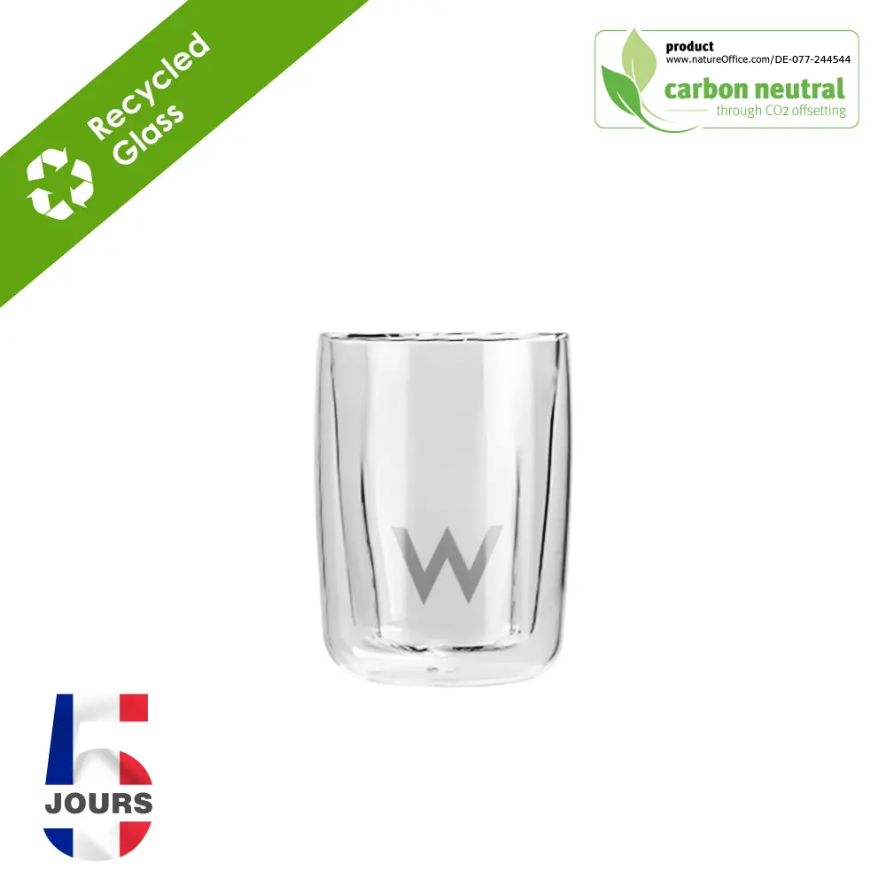  Double Wall Drinking Glass, 80ml - STOCK
