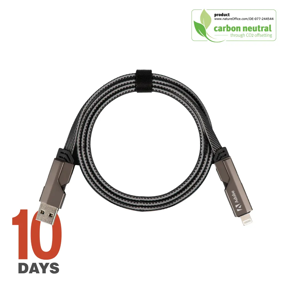  Universal 4 in 1 cable, RPET, 60W STOCK