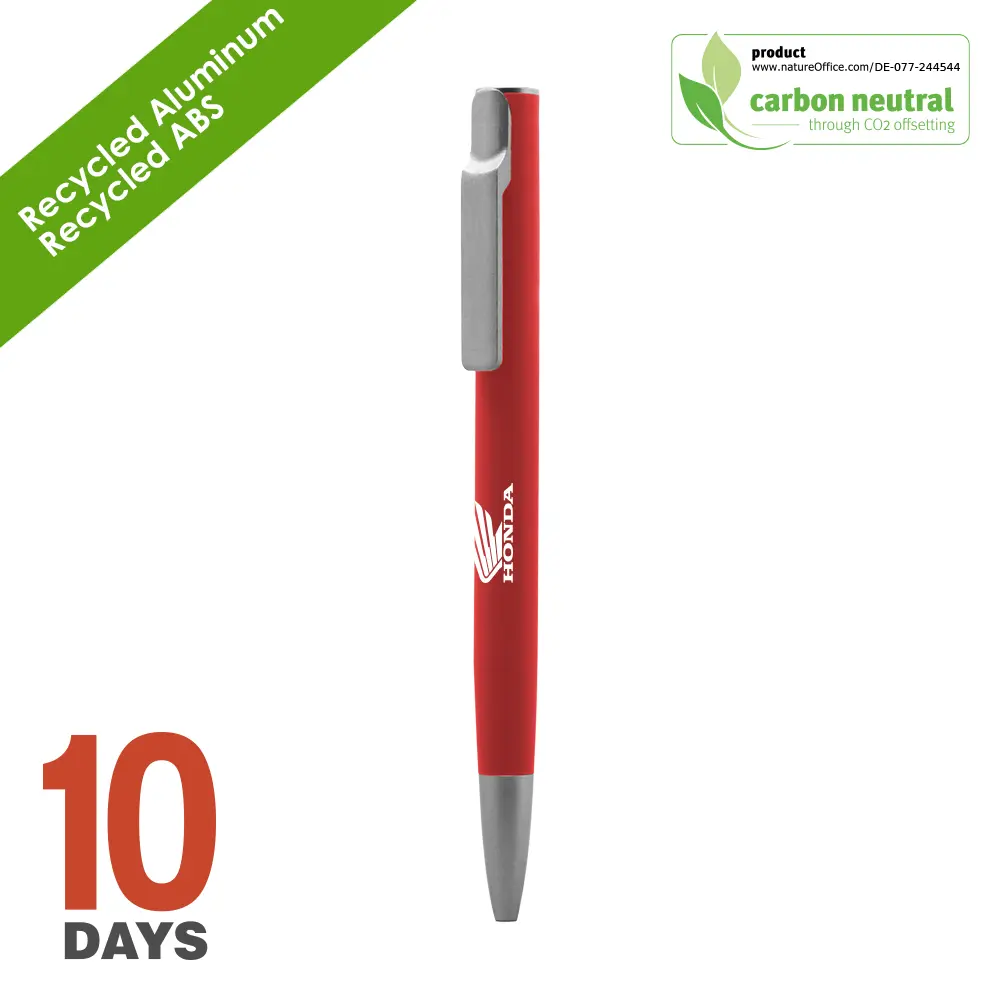  AIIE Recyled Alu ball pen red rubber stoc