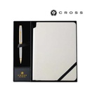 Cross Coventry Chrome/Gold Ballpoint Pen with Classic White Journal Gift Set