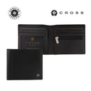 CROSS Pebble Leather 6CC Classic Fold Wallet with 6CC Cardholder - Black