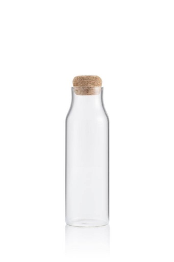 [DWEN 362] BERKA - Borosilicate Glass Bottle with Cork Lid - 600ml