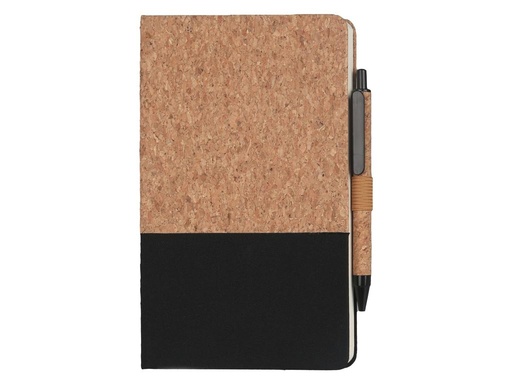 [NBEN 5101] BORSA - eco-neutral A5 Cork Fabric Hard Cover Notebook and Pen Set - Black