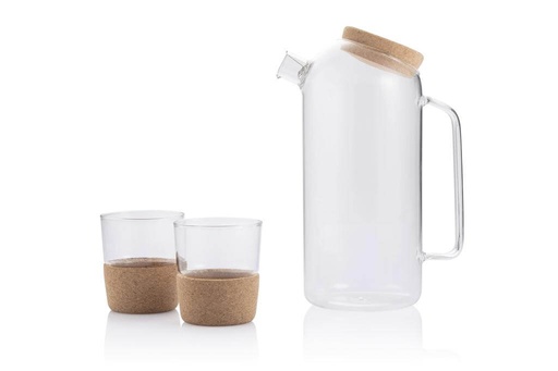 [GSHL 3106] ZOSSEN - Hans Larsen Set of Glass Carafe with 2 Tumblers