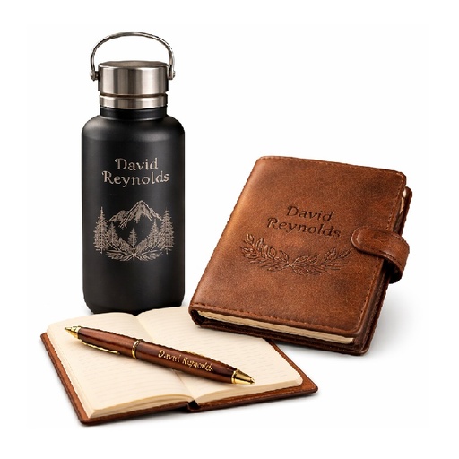 [GS5] Engraving (Bottle & Pen) + Debossing (Notebook)