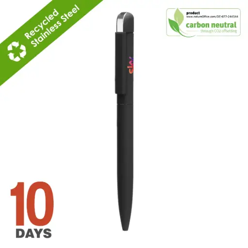 [BND62]  Folk, twist metal ball pen BLACK STOCK