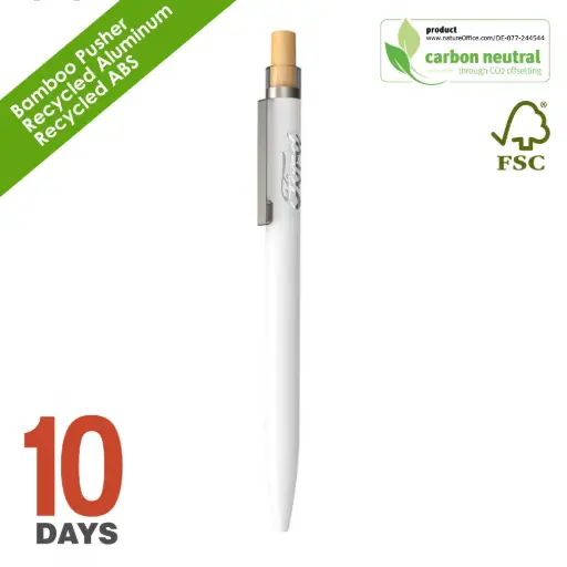 [BND184]  BAAM Recyled Aluminum ball pen Matt White