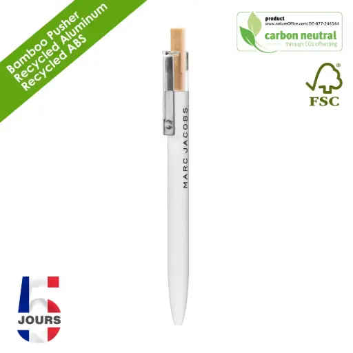 [BND185]  AAARR Recyled Alu ball pen White Matt STOCK