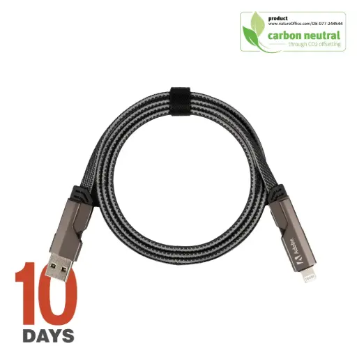 [BND855]  Universal 4 in 1 cable, RPET, 60W STOCK
