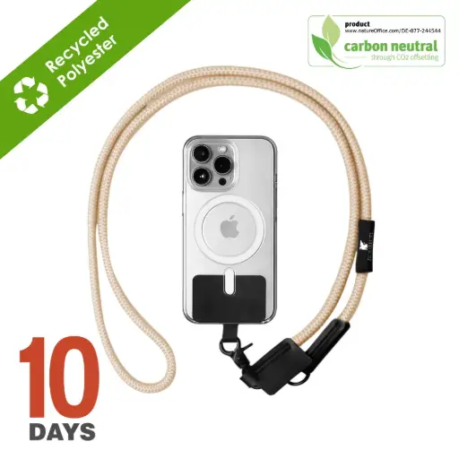 [BND999]  WEI Phone strap with insert Card - Beige