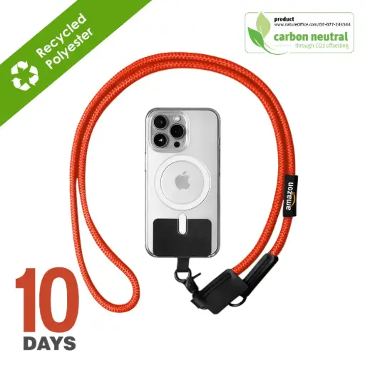 [BND999]  WEI Phone strap with insert Card - Orange