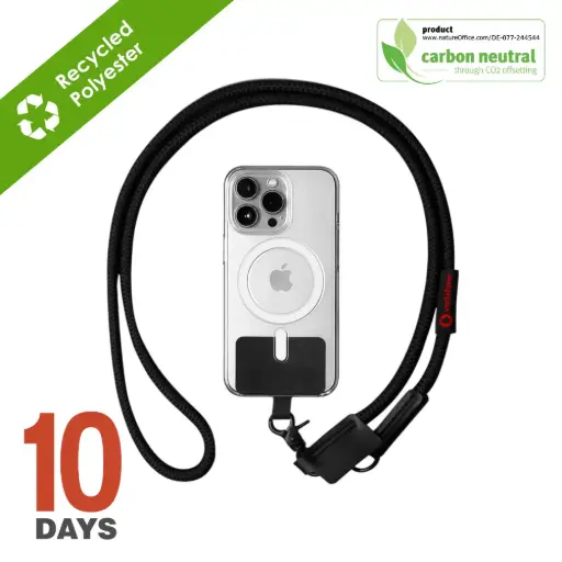 [BND999]  WEI Phone strap with insert Card - Black