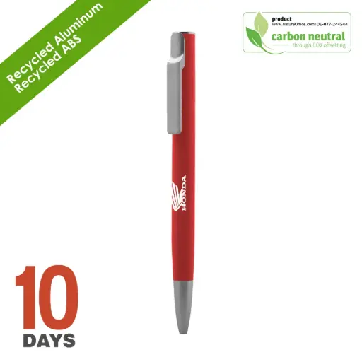 [BND191]  AIIE Recyled Alu ball pen red rubber stoc