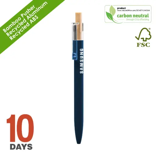 [BND185]  AAARR Recyled Alu ball pen Blue Rubber STO