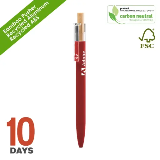 [BND185]  AAARR Recyled Alu ball pen Red Rubber STO