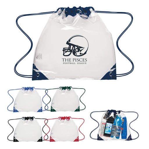 [HV-33606] Touchdown Clear EVA Drawstring Backpack