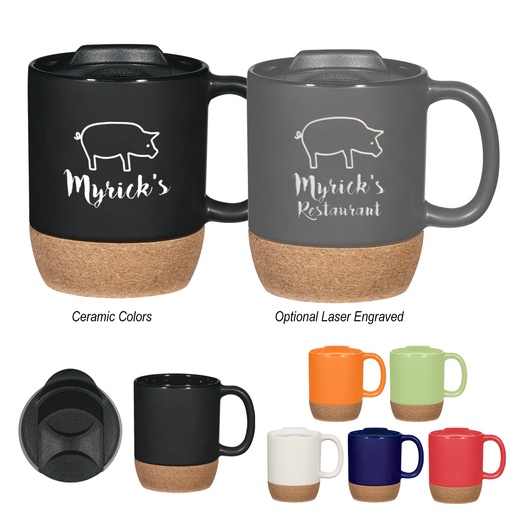 [HV-7146] 14 Oz. Cork Base Ceramic Mug