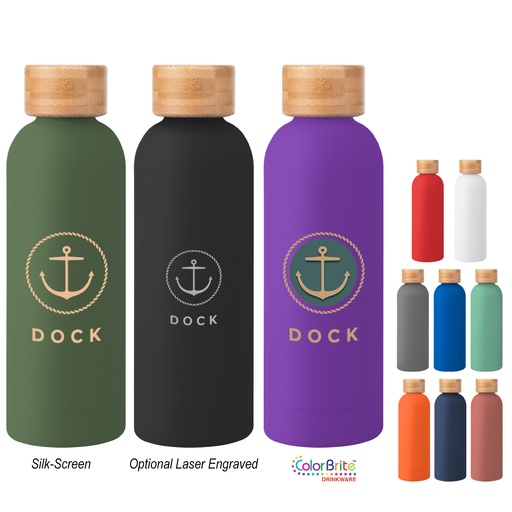 [HV-50039] 17 Oz. Blair Stainless Steel Bottle with Bamboo Lid