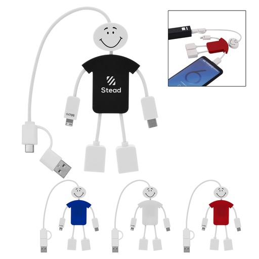 [HV-22494] Techmate 3-In-1 Charging Cable & USB Hub 2.0
