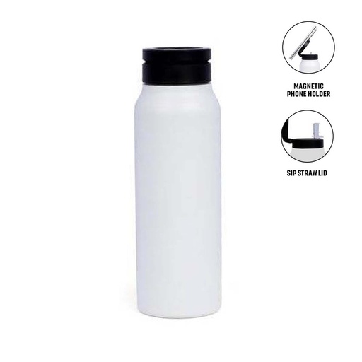[DWGL 3258] FERRO - Giftology Magnetic Phone Holder Water Bottle 760ml - White