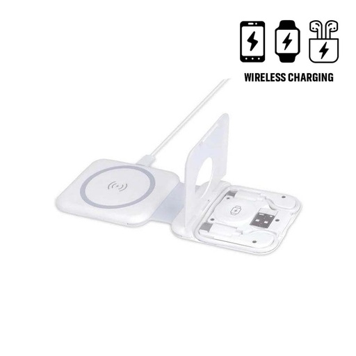 [ITWC 1245] TURIN - @memorii Foldable Wireless Charger and Multicable Set - White