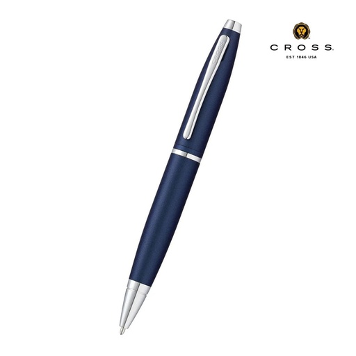 [WICR 5373] Cross Calais™ Matte Metallic Blue with Polished Chrome Appointments Ballpoint Pen (Blue Ink) 