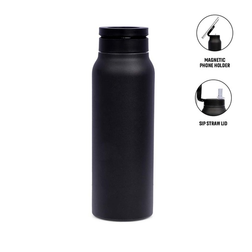 [DWGL 3257] FERRO - Giftology Double Walled Vacuum Bottle with Mag Holder - Black