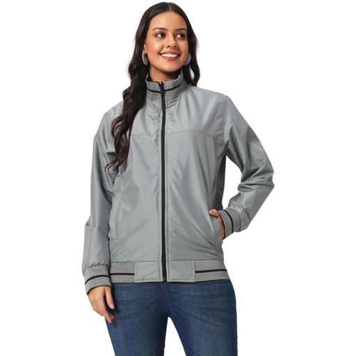 [W-VARSITY] VARSITY - SANTHOME Women's Lightweight Reversible Bomber Jacket